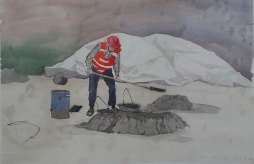 致敬軍運勞動者 手繪最美奮斗人 華師美院學生為軍運會建設者畫像(圖9) 致敬軍運勞動者 手繪最美奮斗人 華師美院學生為軍運會建設者畫像(圖9)